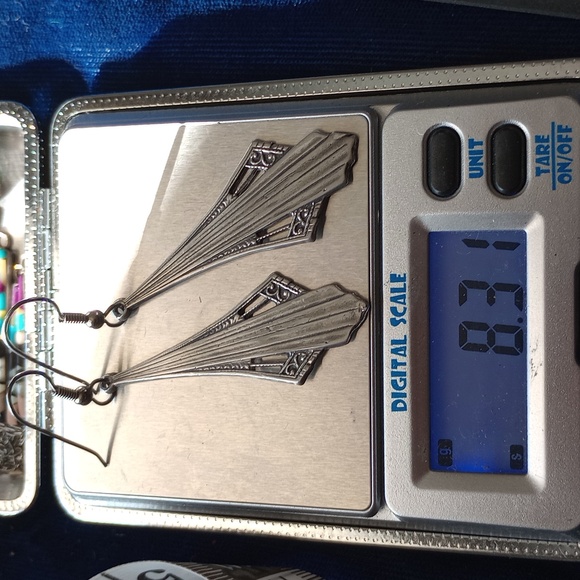 Sterling Silver Art Deco Vintage Style Long Dangle Earrings - Picture 10 of 14